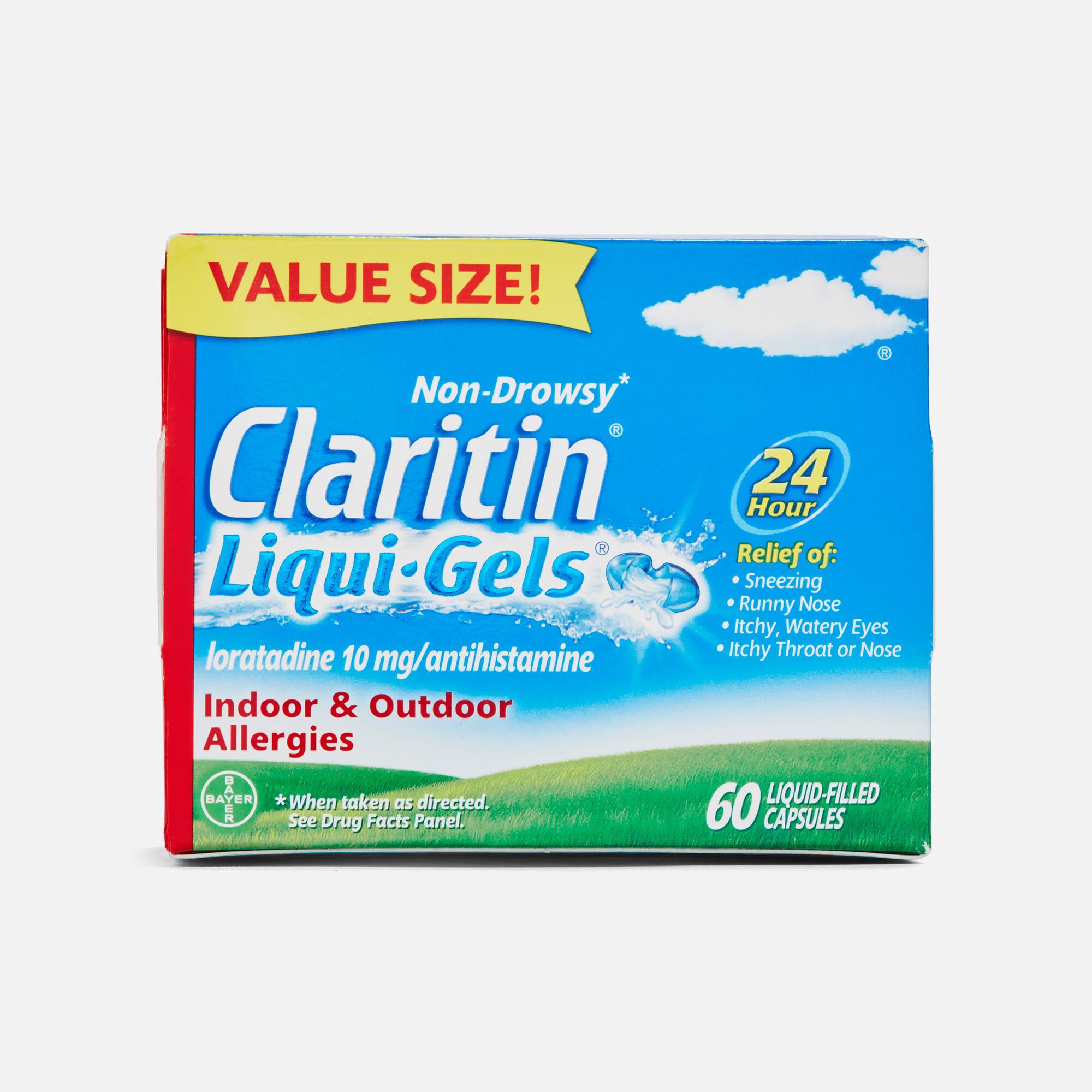 Claritin 24-Hour Non-Drowsy Allergy Relief Liqui-Gels, 60 ct., , large