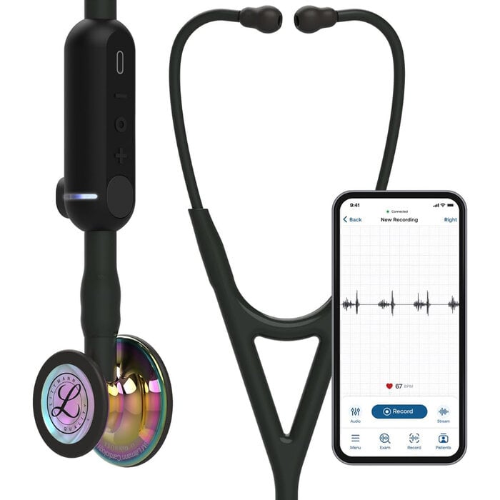 Littmann Core Digital Stethoscope High Polish Rainbow Chestpiece, , large