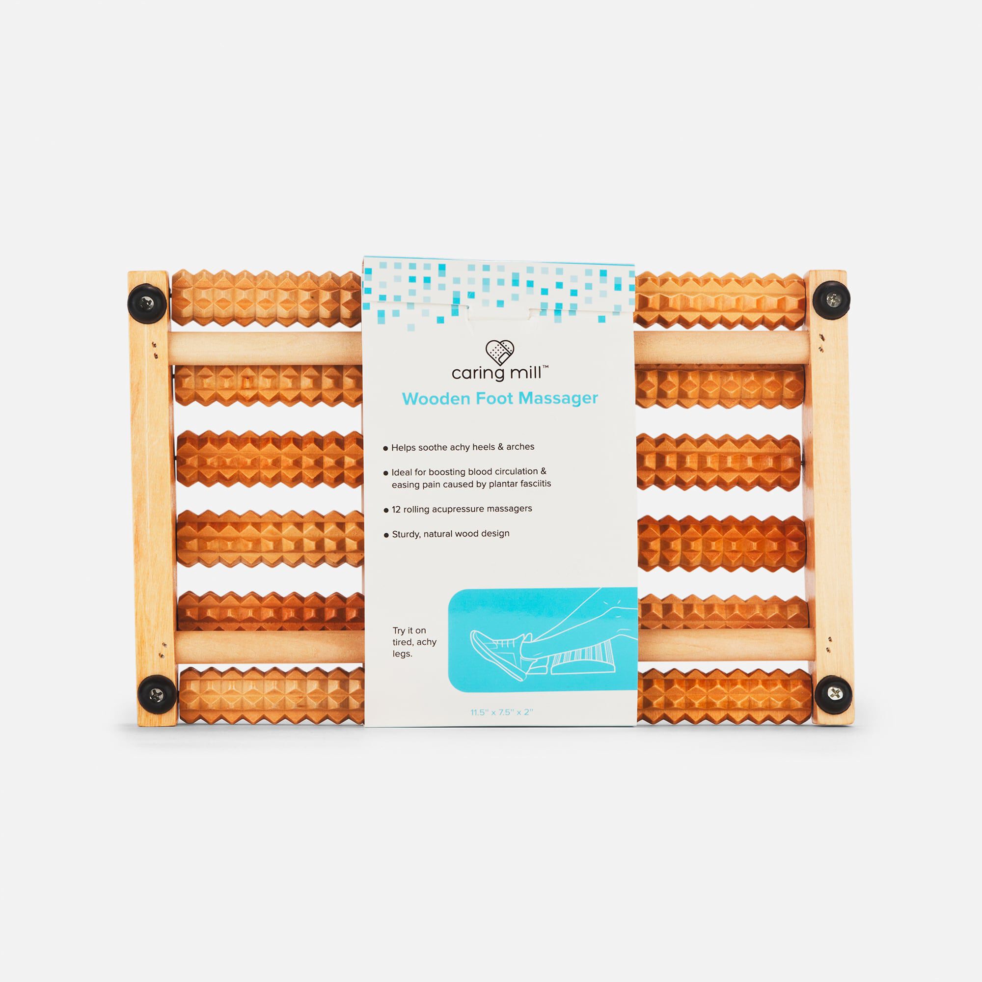Caring Mill™  Foot Pain Relief Multi Roller, Wood, , large