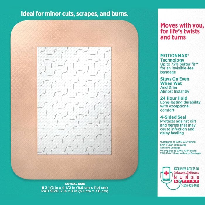 BAND-AID® Skin-Flex Large Adhesive Cover Bandages, 6 ct., , large