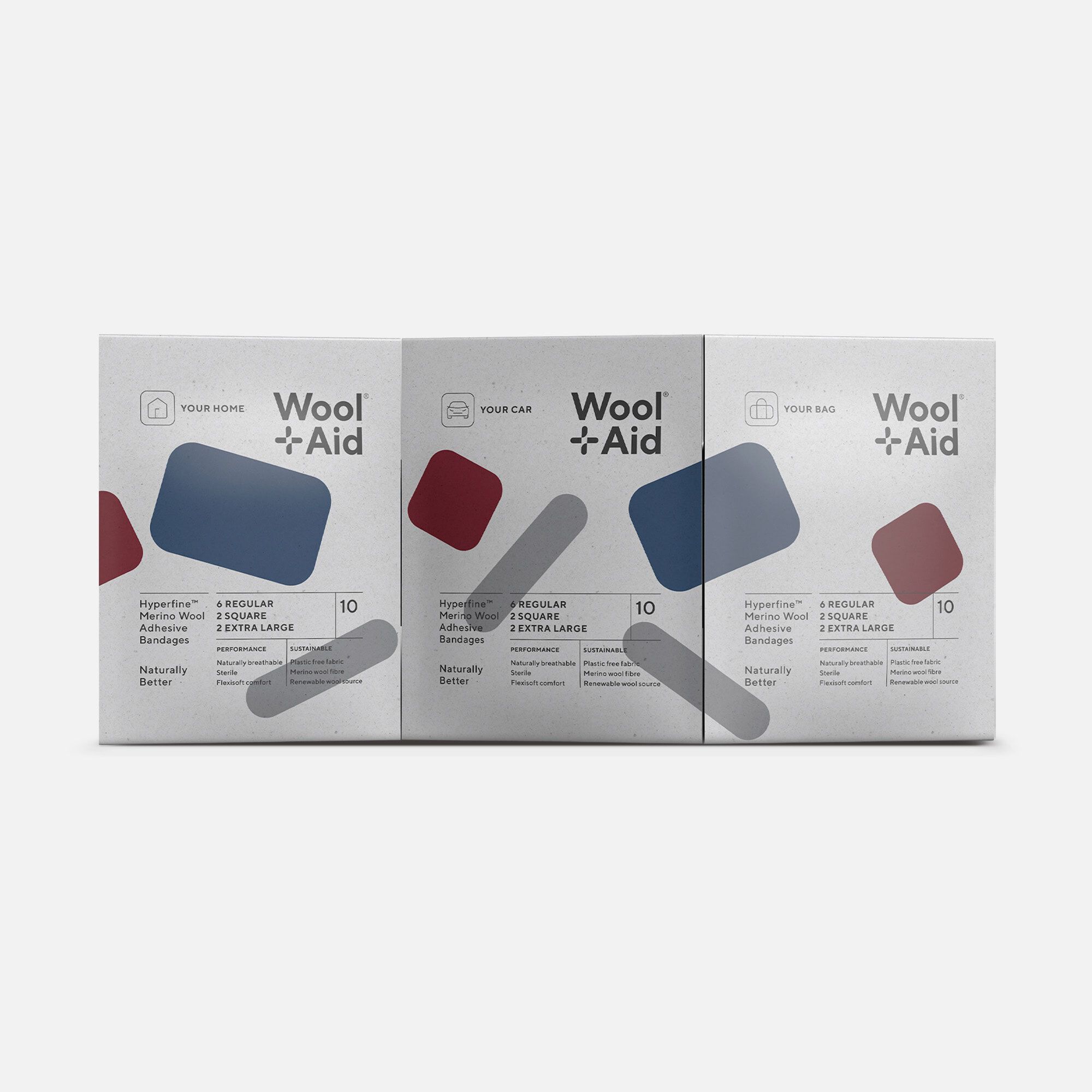 WoolAid Merino Wool Adhesive Bandages, Multipacks, 30 ct.