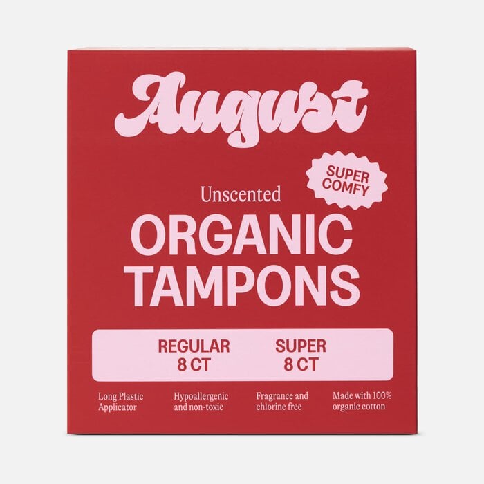 August Organic Cotton Regular & Super Tampons, 16 ct. Combo, , large