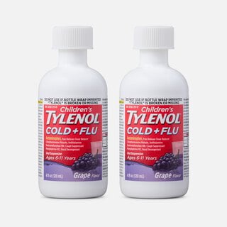 Children's Tylenol Cold + Flu, Grape Flavor, 4 fl oz. (2-Pack), , large