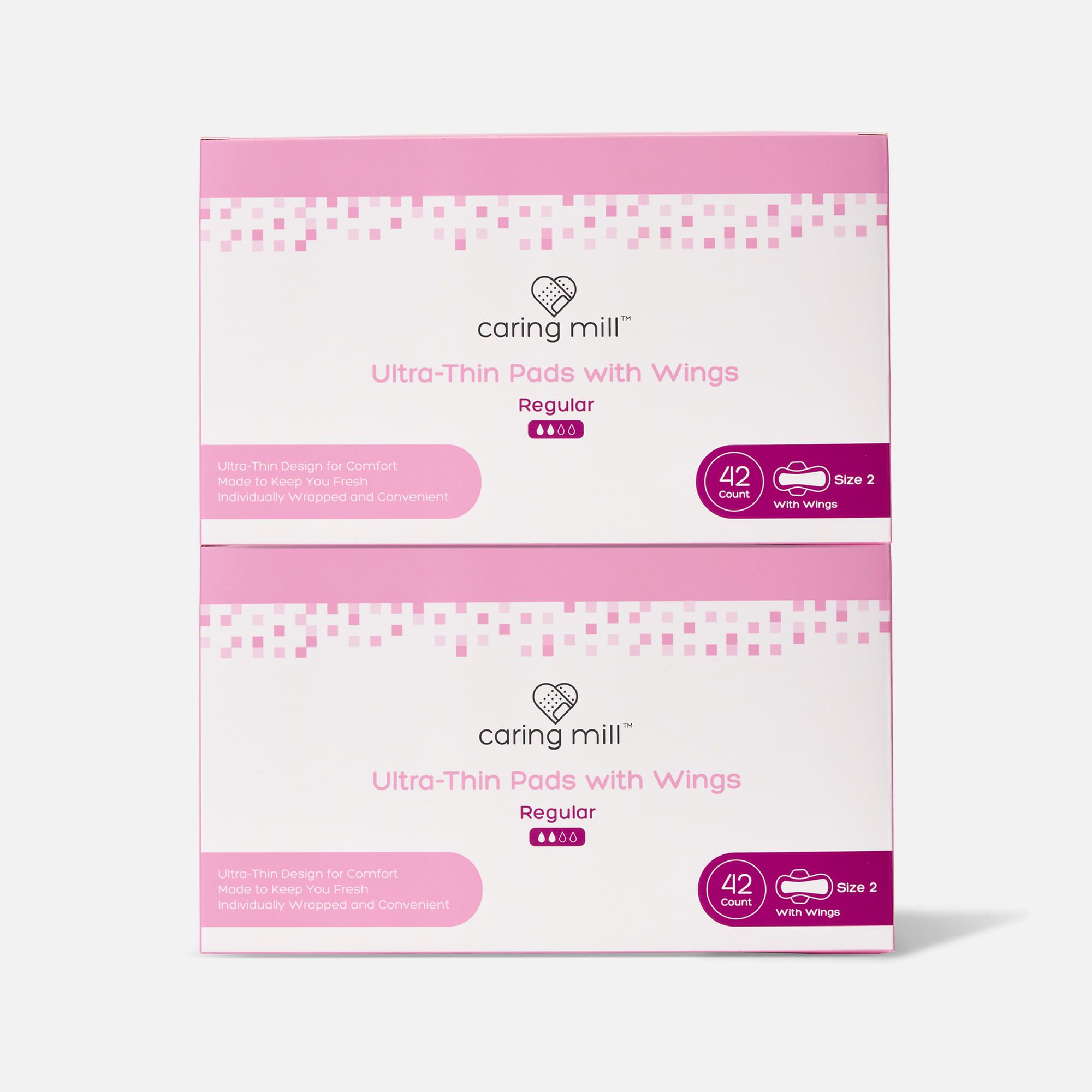 Caring Mill™ Ultra Thin Pads With Wings Size 2, 42 ct. (2-Pack)