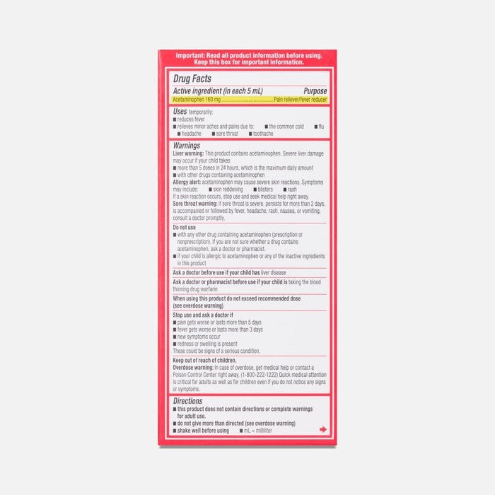 Infant's Tylenol Pain + Fever Dye-Free Acetaminophen Liquid w/ Simple Measure, Natural Apple, 2 fl oz., , large