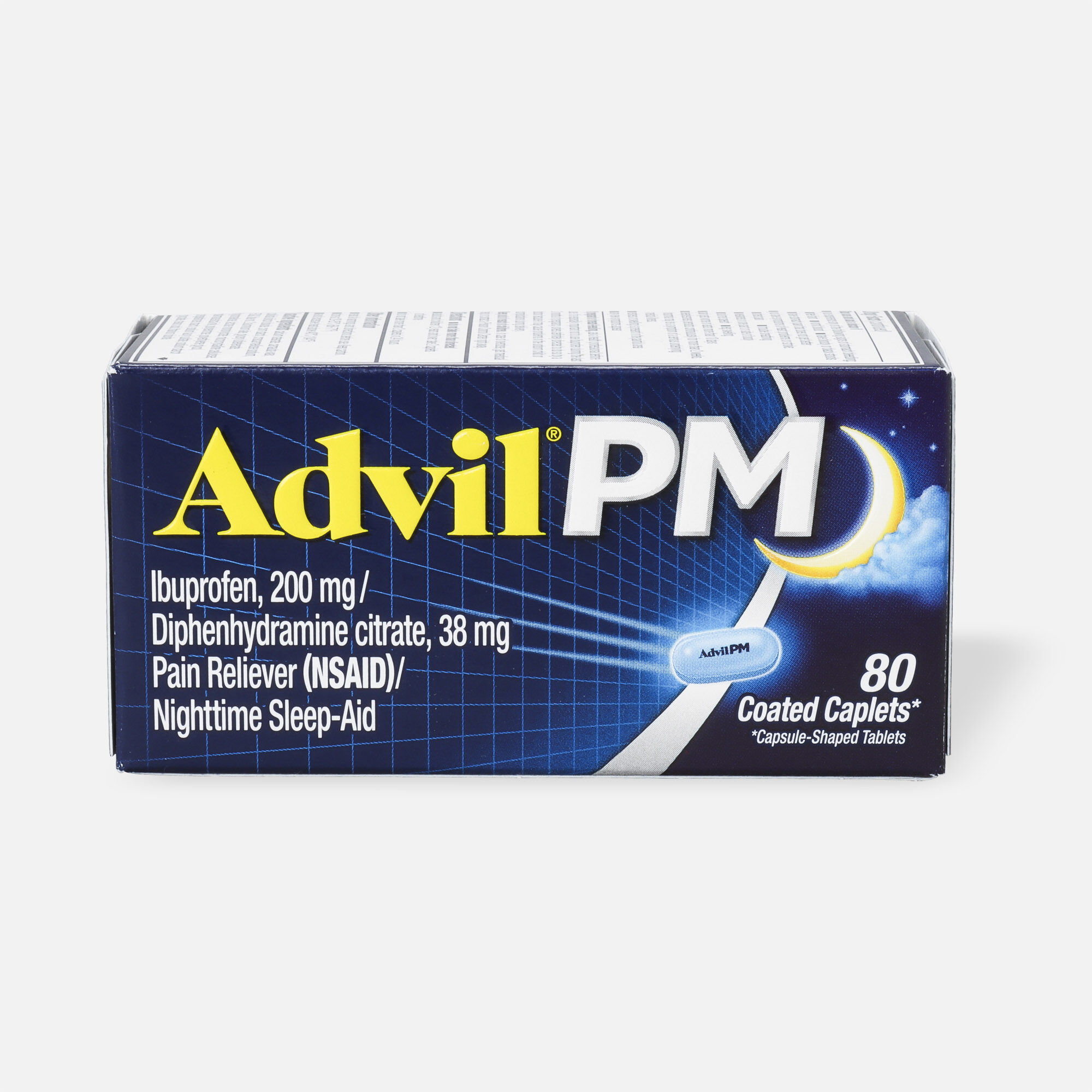 Advil PM Pain Reliever & Sleep Aid Coated Caplets, 80 ct., , large