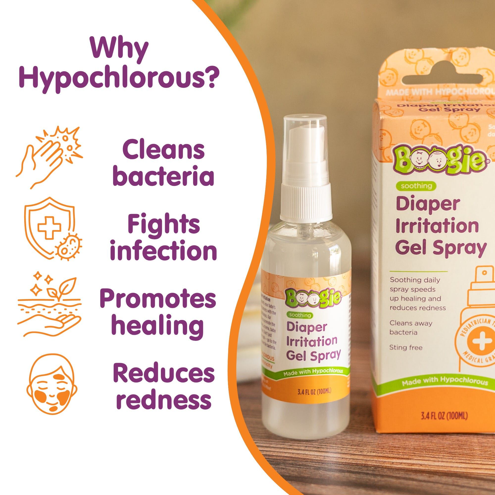 Boogie® Diaper Irritation Gel Spray, 3.4 fl. oz., , large