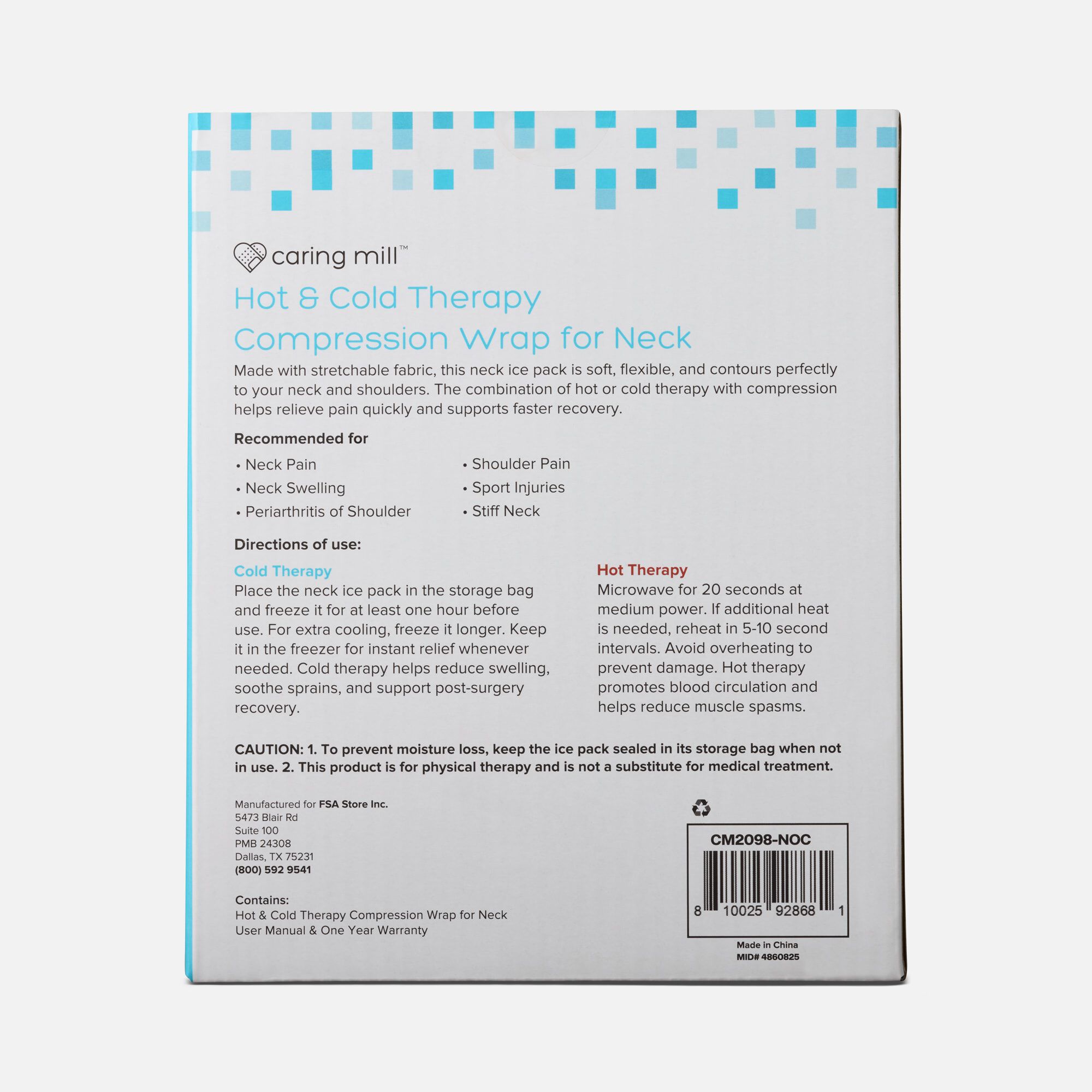 Caring Mill™ Hot & Cold Therapy Compression Wrap for Neck, , large
