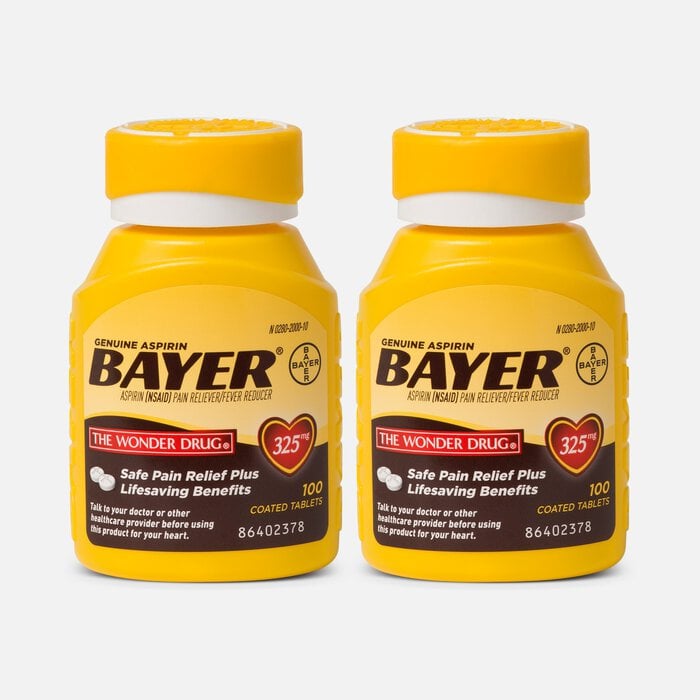 Genuine Bayer Aspirin, 325 mg Tablets, 100 ct. (2-Pack), , large