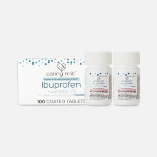 Caring Mill™ Ibuprofen Pain Reliever / Fever Reducer (NSAID) Brown Coated Tablets, 100 ct. (2-Pack)