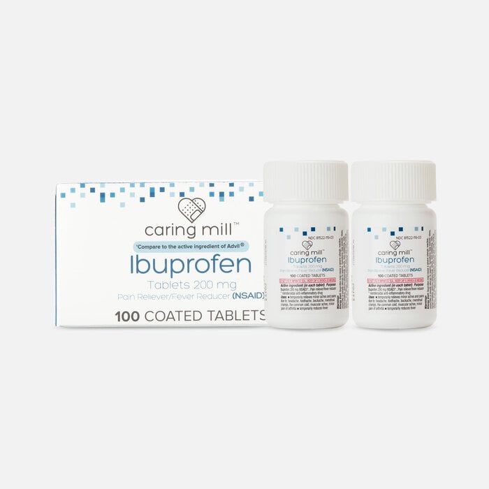 Caring Mill™ Ibuprofen Pain Reliever / Fever Reducer (NSAID) Brown Coated Tablets, 100 ct. (2-Pack), , large