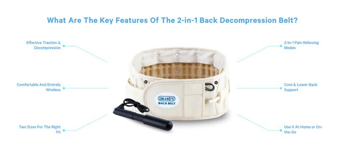 DR-HO'S 2-in-1 Back Decompression Belt (Size B 42" to 55"), , large