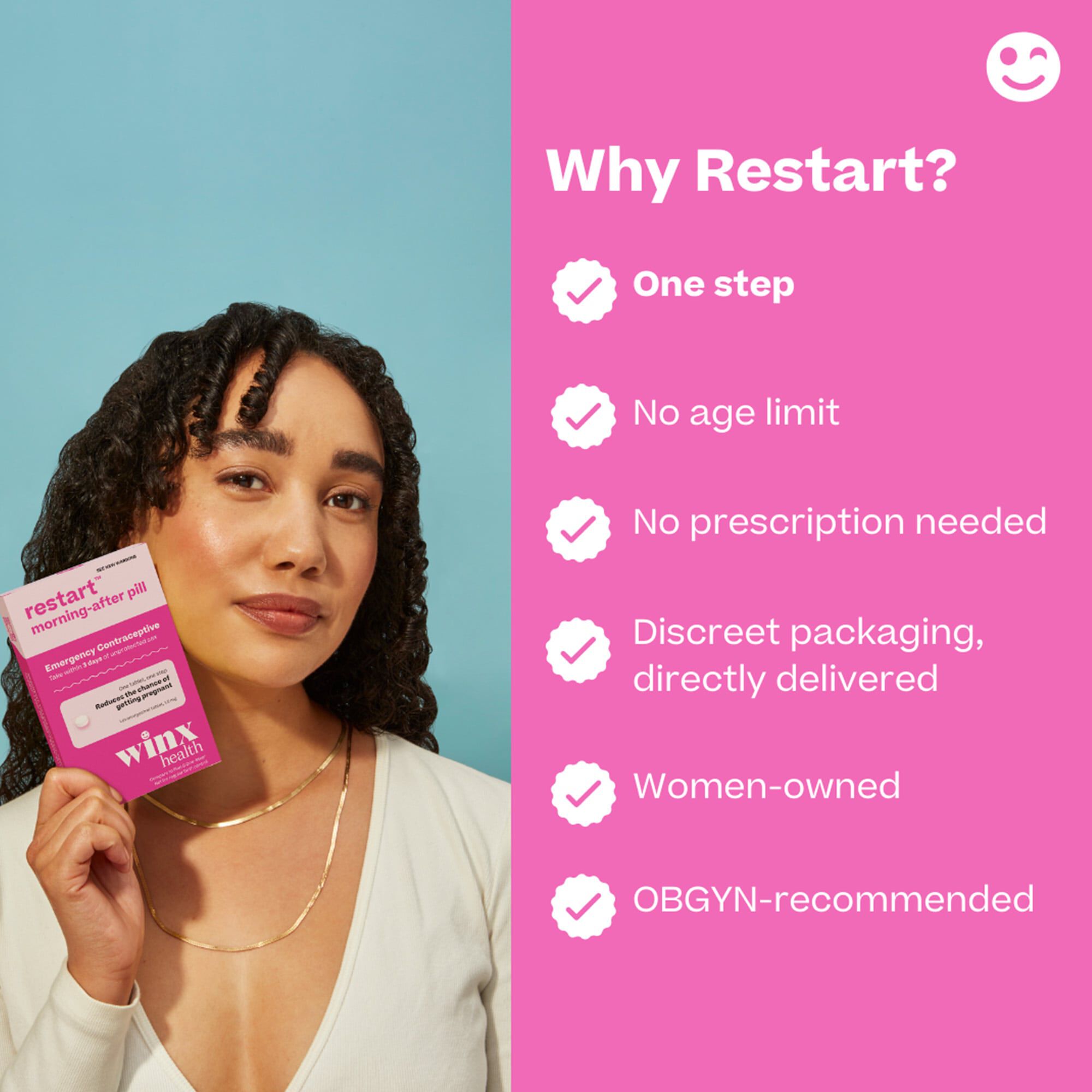 Winx Health Restart Emergency Contraceptive Morning After Pill, 1 ct., , large