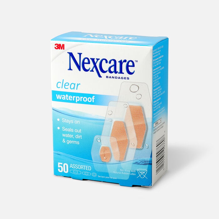 Nexcare Waterproof Clear Bandage, Assorted Sizes, , large