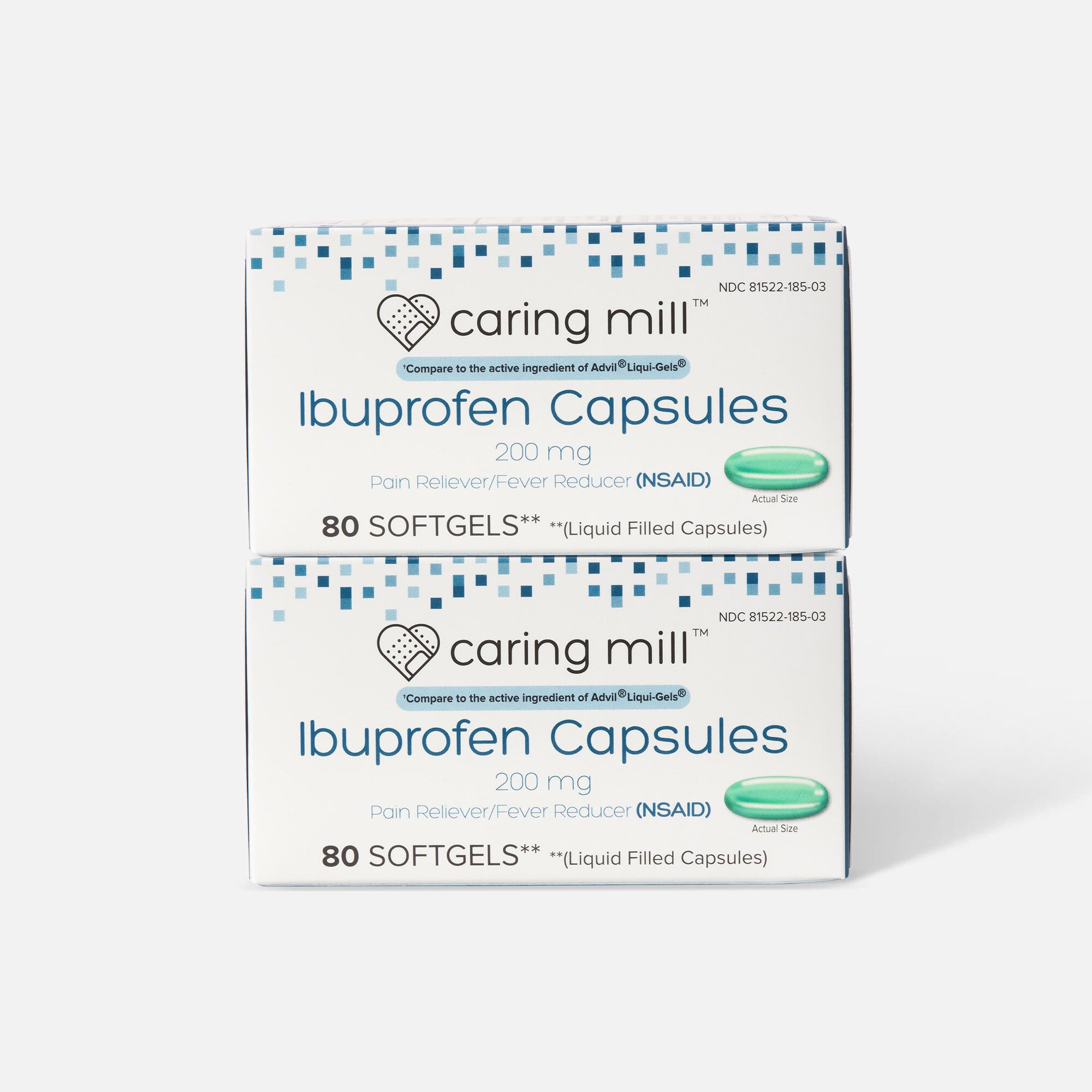 Caring Mill™ Ibuprofen Liquid Gels Pain Reliever/ Fever Reducer (NSAID), 80 ct. (2-Pack), , large