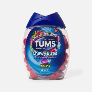 TUMS Chewy Bites Extra Strength Antacid Chewable Tablets, Assorted Berries, 60 ct., , large
