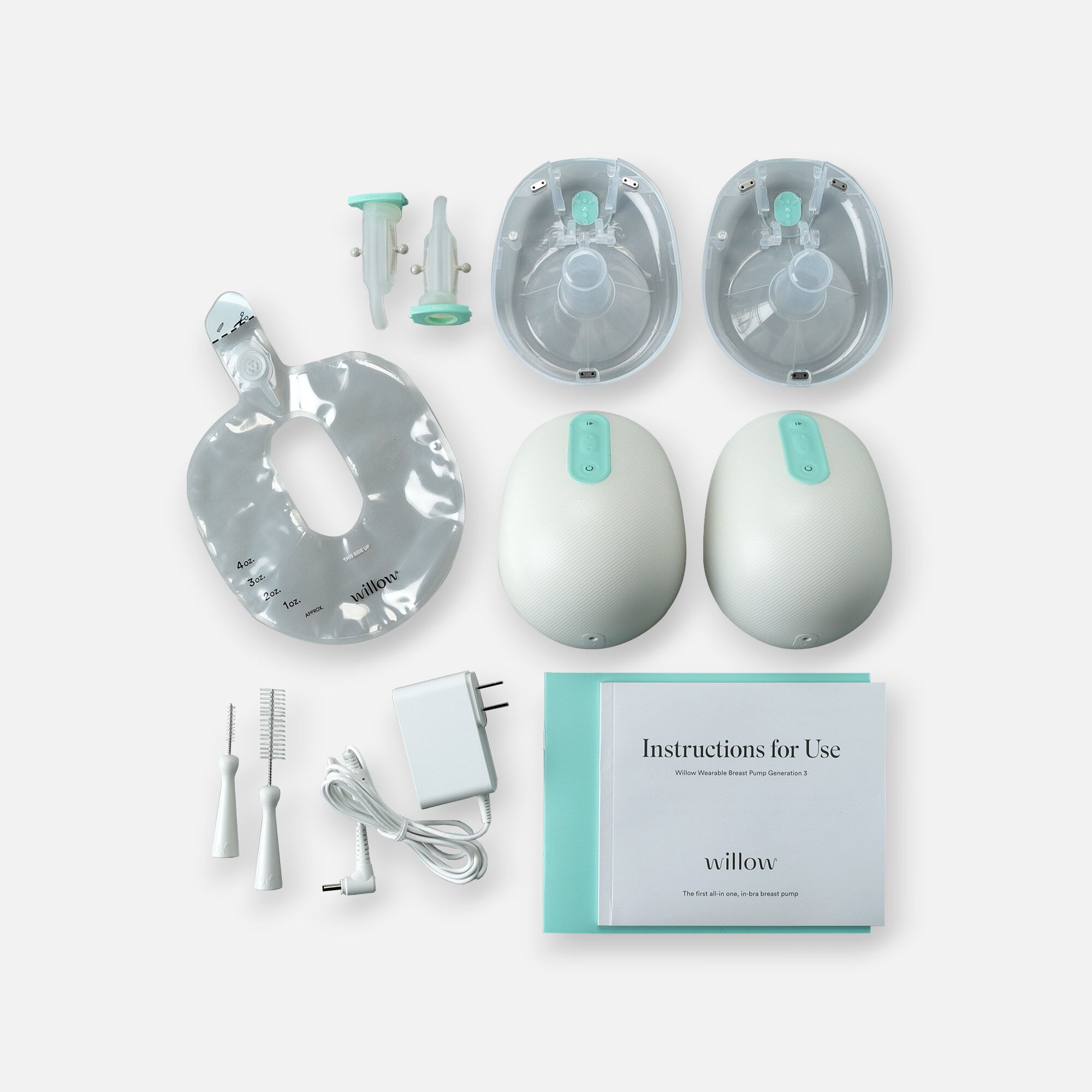 Willow Generation 3 Wearable Double Electric Breast Pump - White, , large