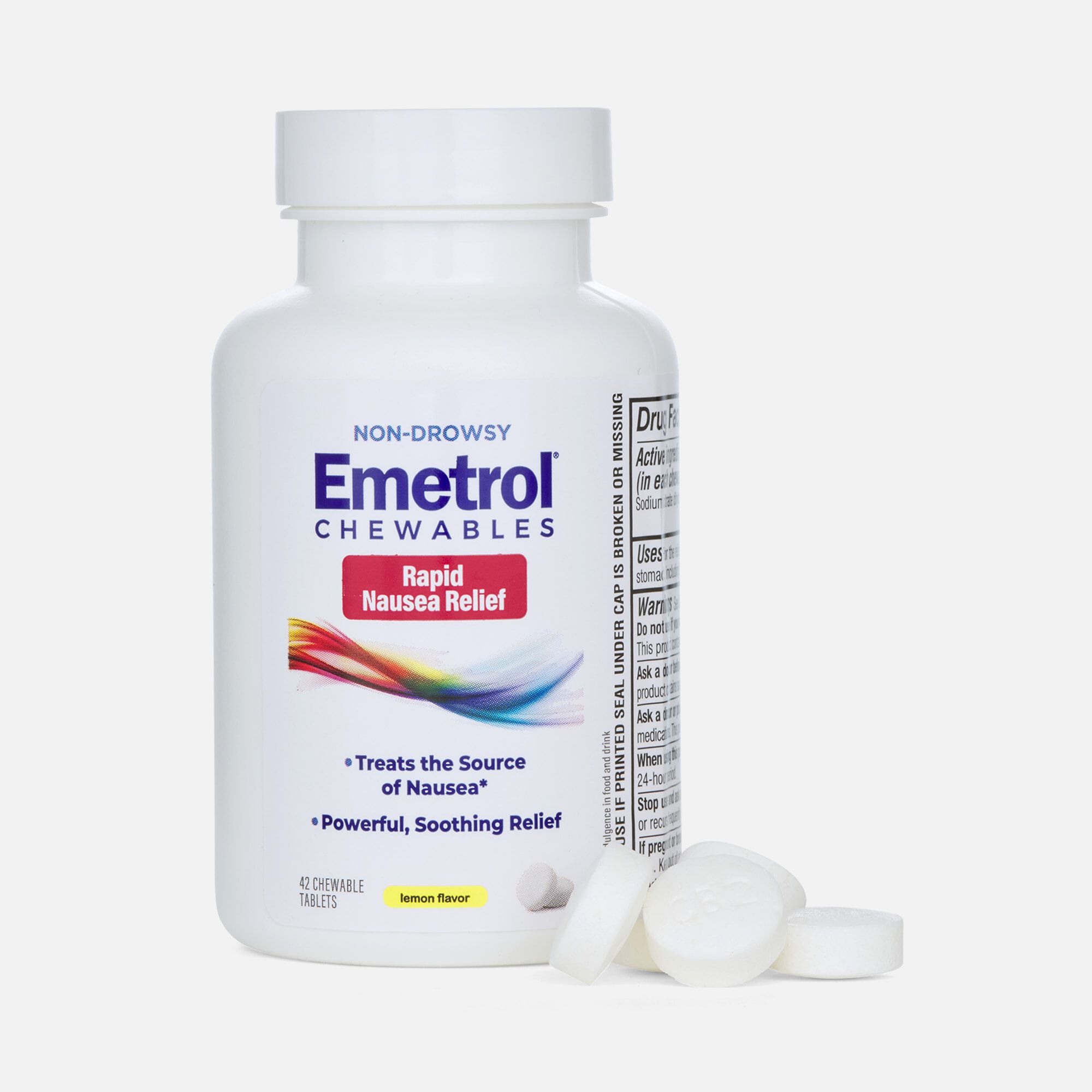 Emetrol  Chewable Tablets  for Rapid Nausea Relief, Lemon, 42 ct., , large