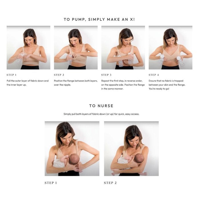 Larken X Nursing + Hands-Free Pumping Bra, Sage, large