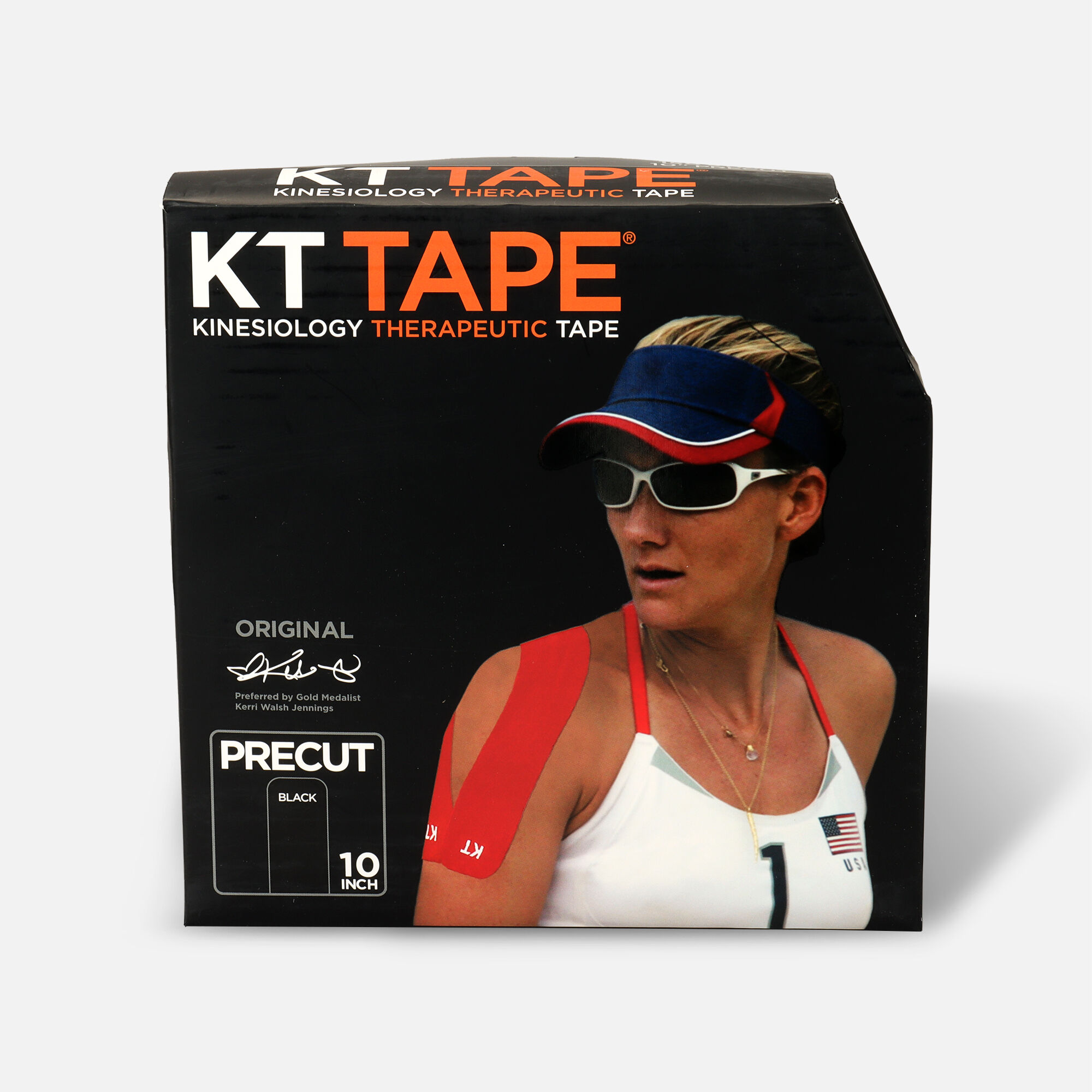 KT Tape Cotton Jumbo Precut Tape, 150 Precut Strips, Black, large