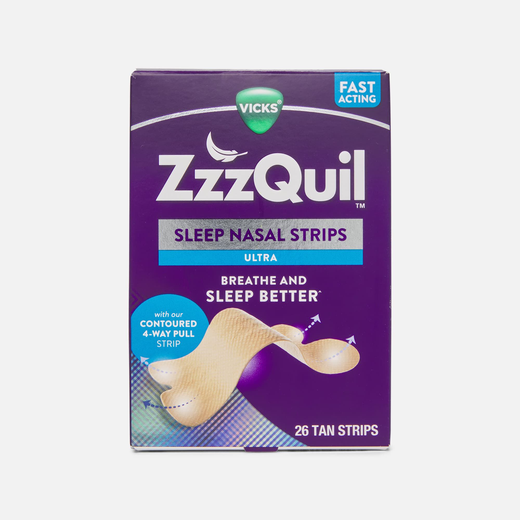 Vicks ZzzQuil Sleep Ultra Nasal Strips, Tan, 26 ct., Tan, large