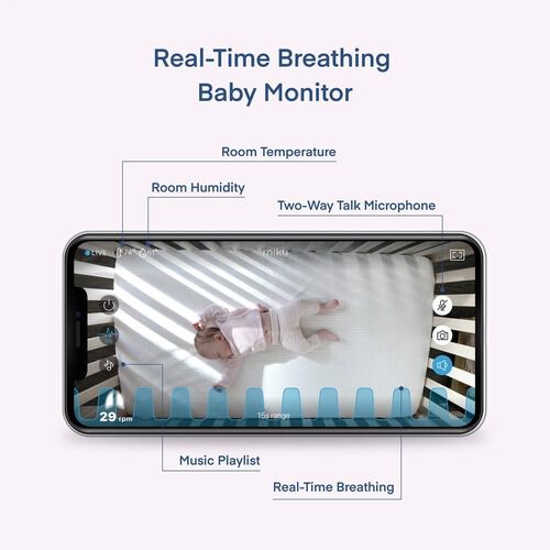 Miku Smart Baby Monitor with Breathing and Movement, , large