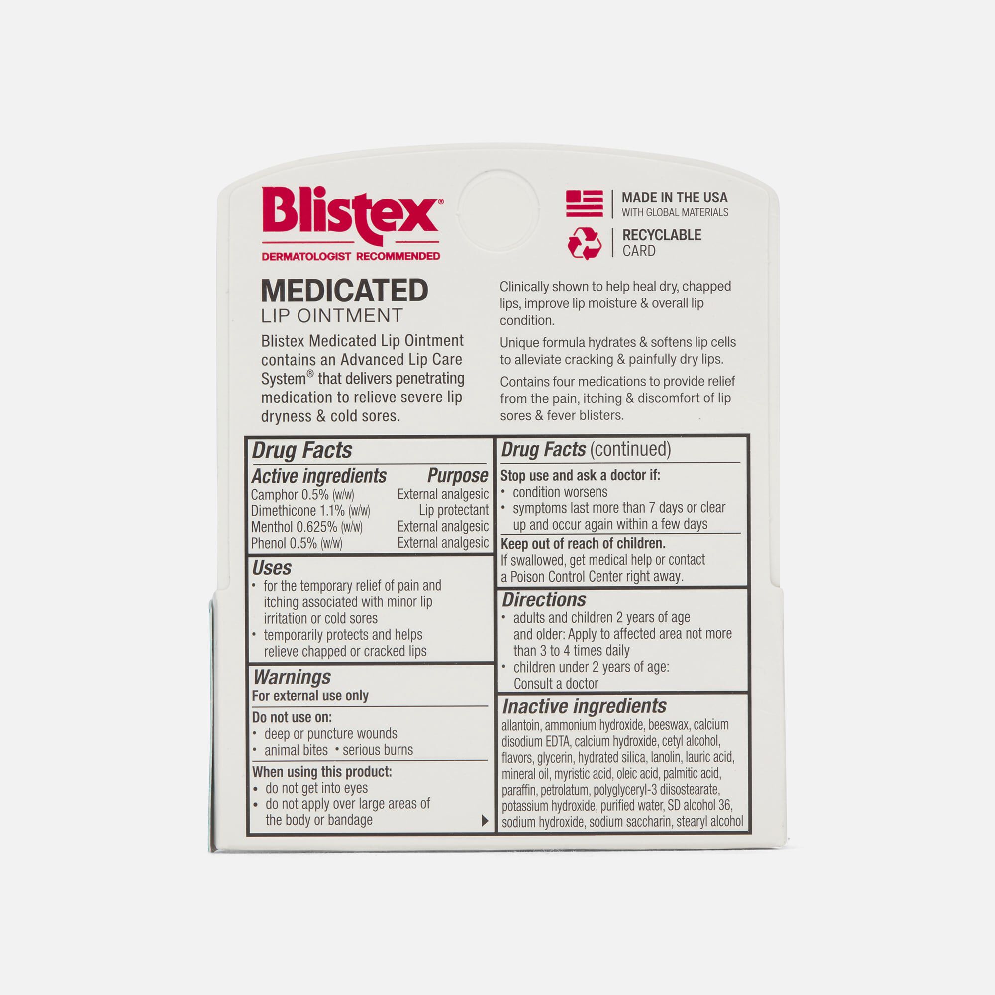 Blistex Medicated Lip Ointment, 2 ct., , large
