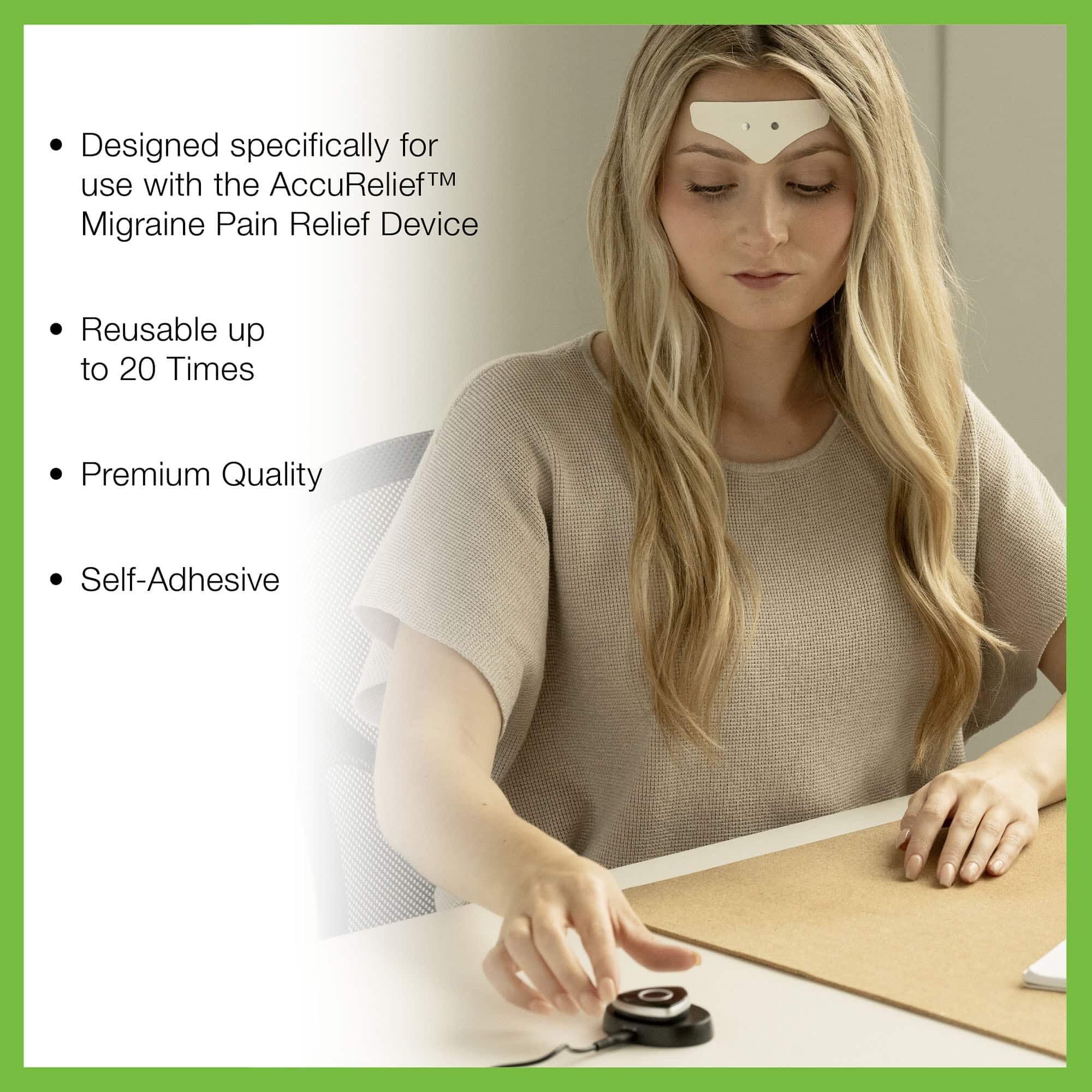AccuRelief™ Migraine Pain Relief Replacement Electrode Pads, 4-Pack, , large