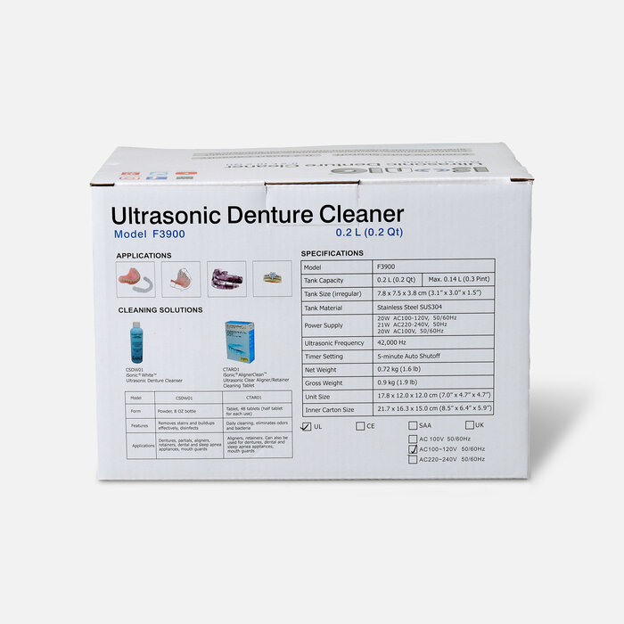 iSonic Ultrasonic Denture & Retainer Cleaner F3900, , large