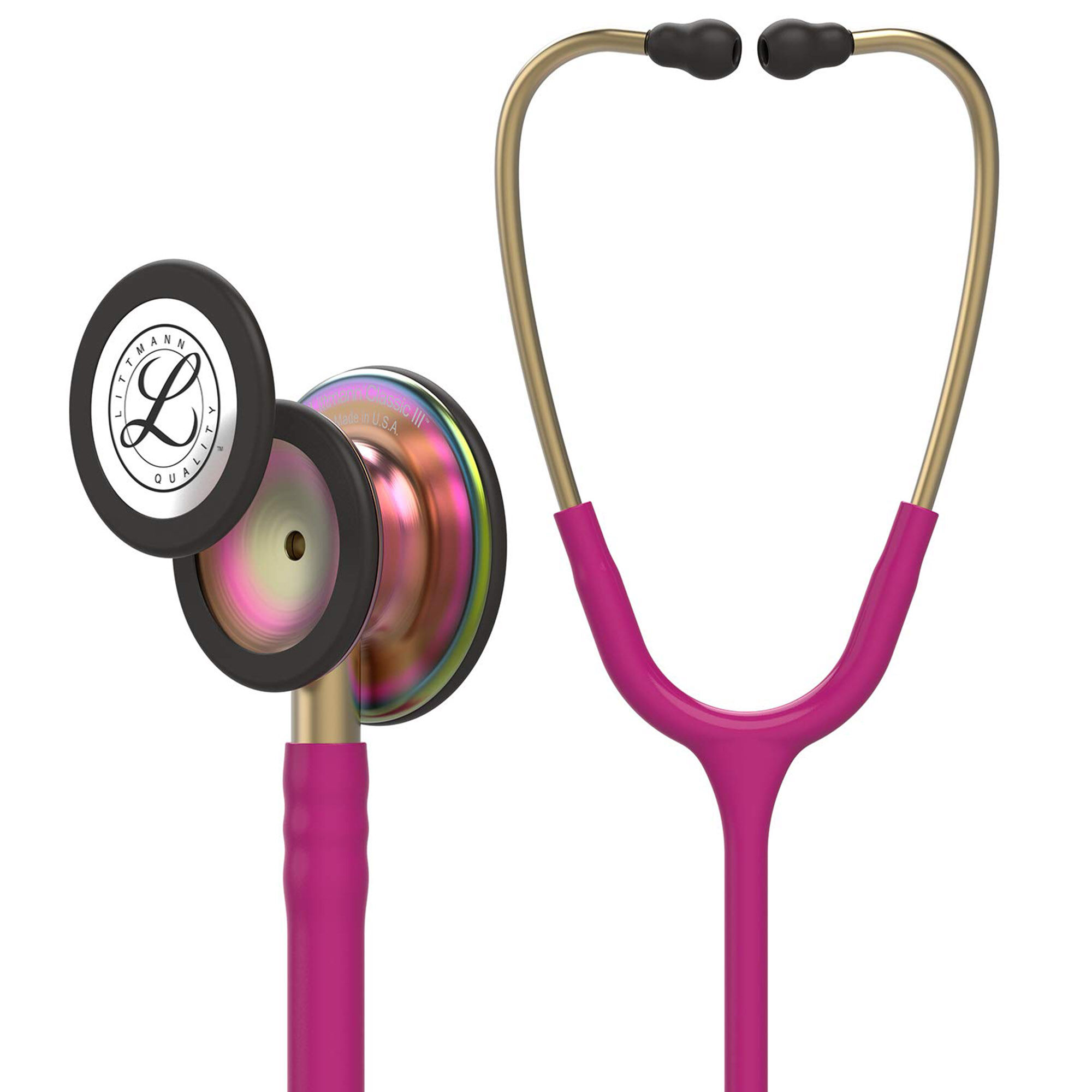 Littmann Classic III Stethoscope with Rainbow Finish, 27", Raspberry, large