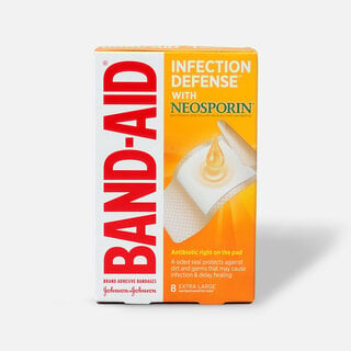 BAND-AID® Adhesive Bandages Infection Defense With Neosporin Antibiotic Extra Large - 8 ct., , large