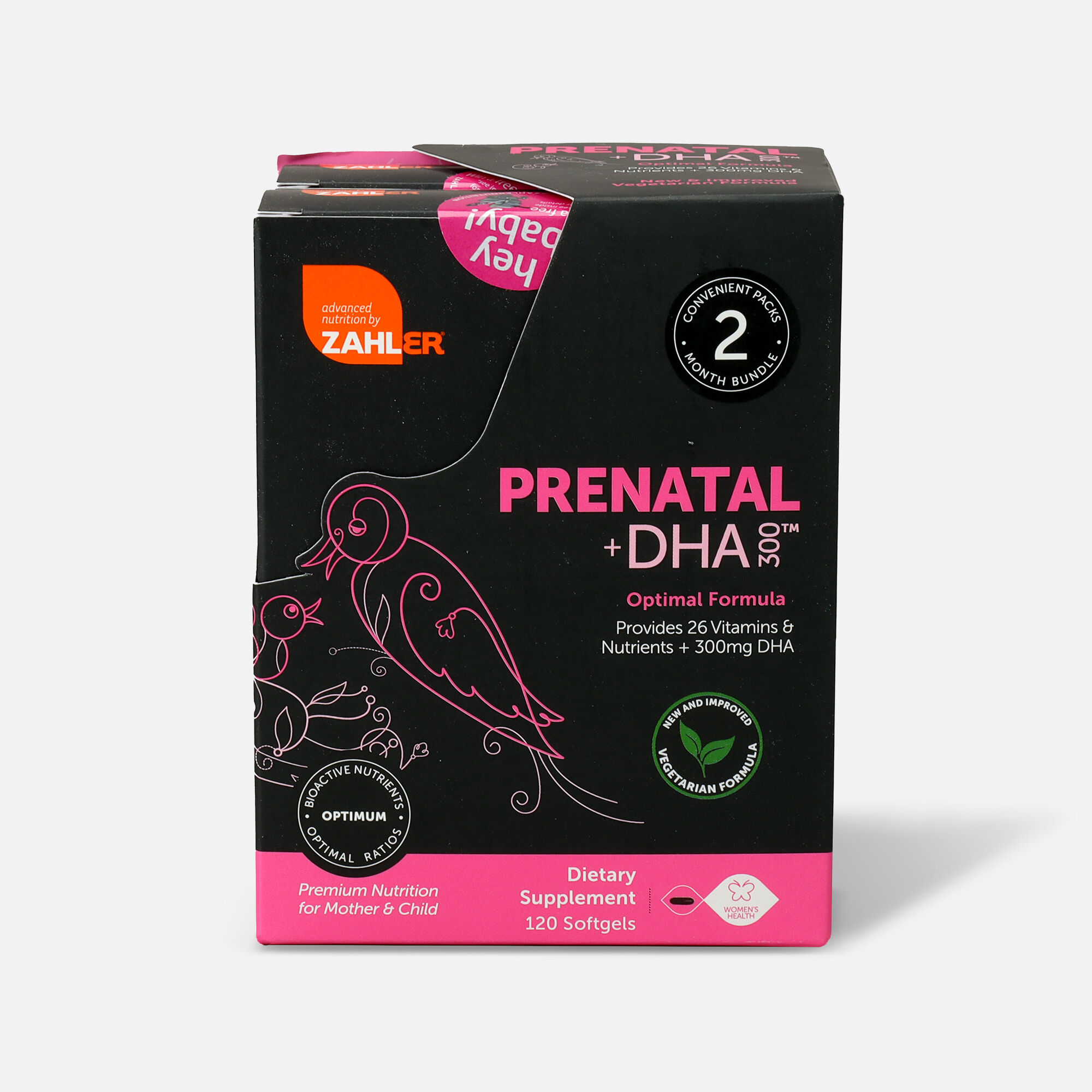 Zahler Prenatal + DHA 300 mg Vitamins, 120 Softgels
