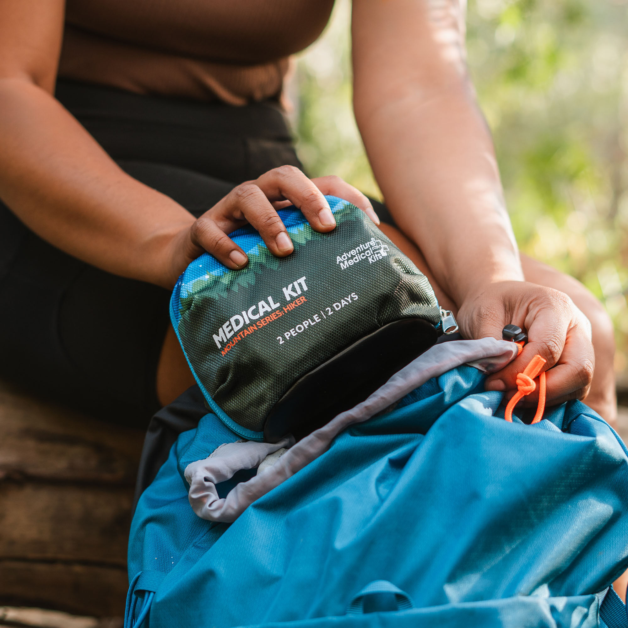 Adventure Medical Mountain Hiker First Aid Kit with Medical Guide, Forest, 67 pc., Forest, large