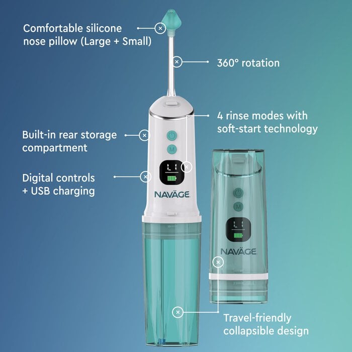 Navage® Portable Powered Nose Cleaner Bundle, , large
