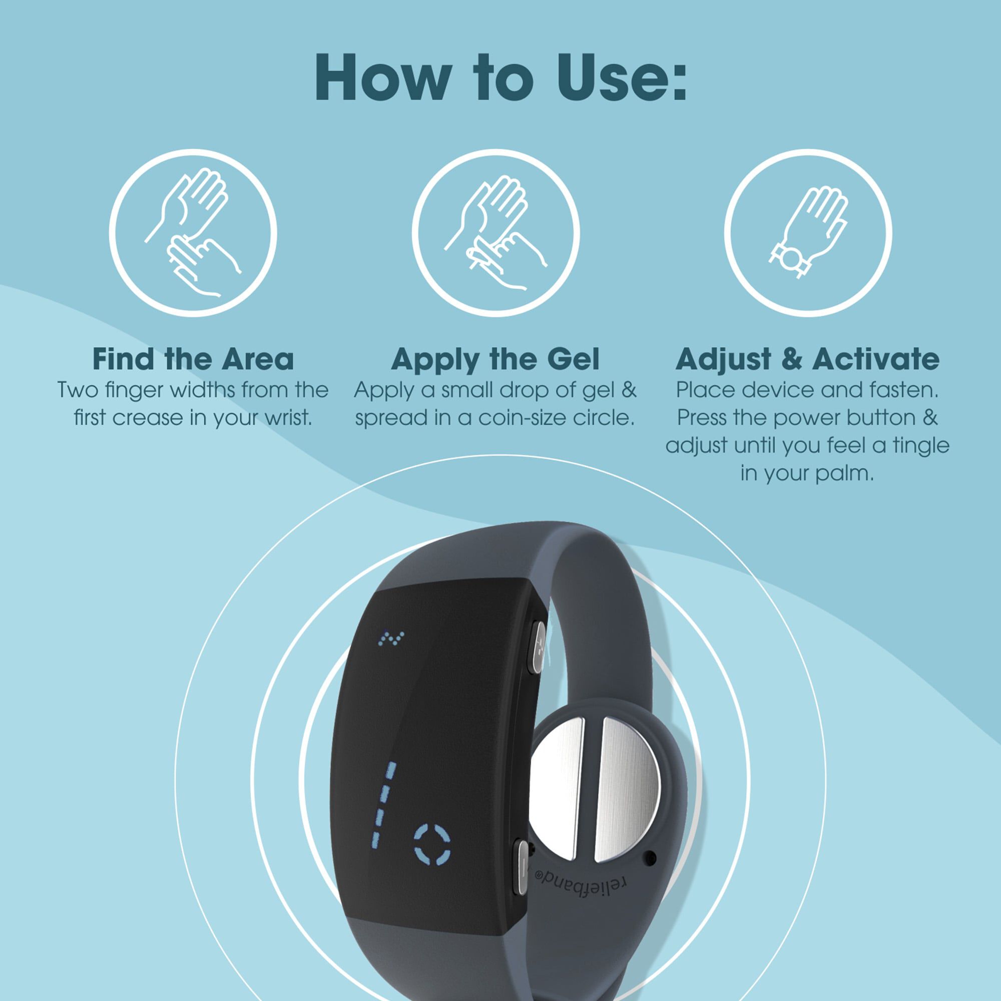 Reliefband Premier for Nausea Relief, Charcoal Grey, Charcoal Grey, large