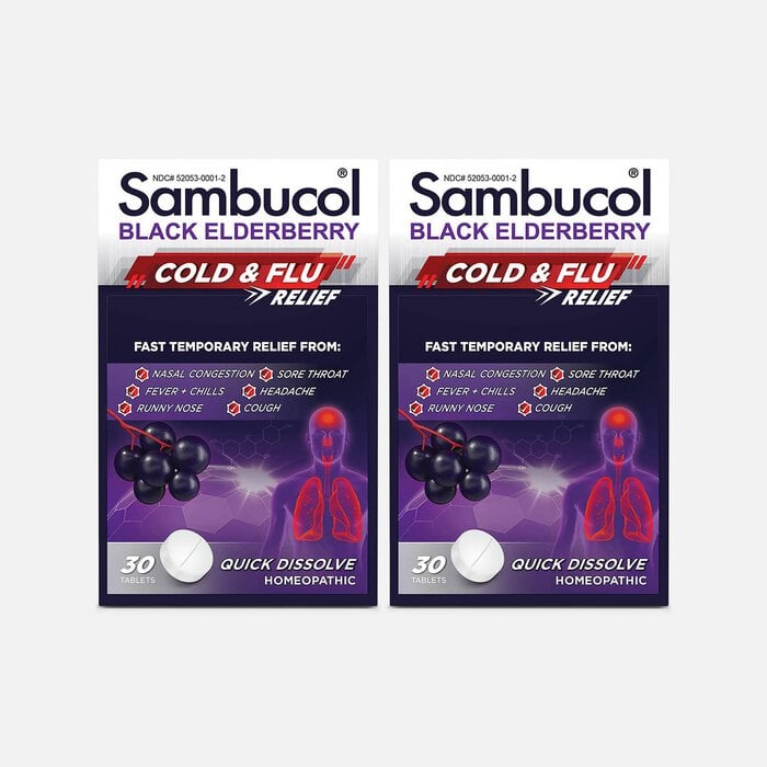 Sambucol Black Elderberry Cold and Flu Relief Tablets, 30 ct. (2-Pack), , large