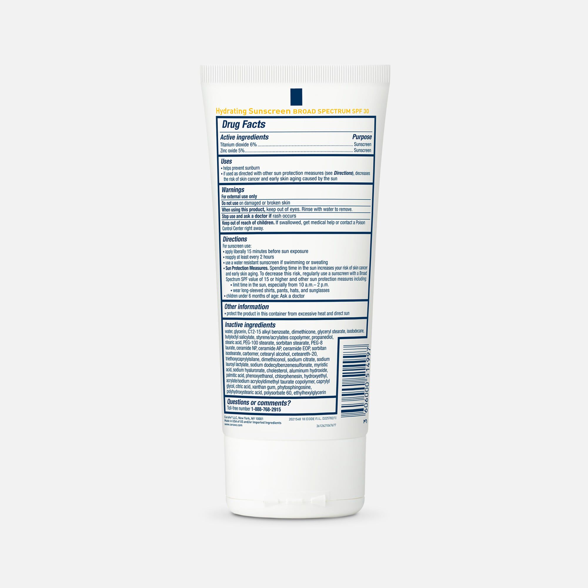 CeraVe Hydrating Sunscreen Body Lotion, SPF 30, 5 fl oz., , large