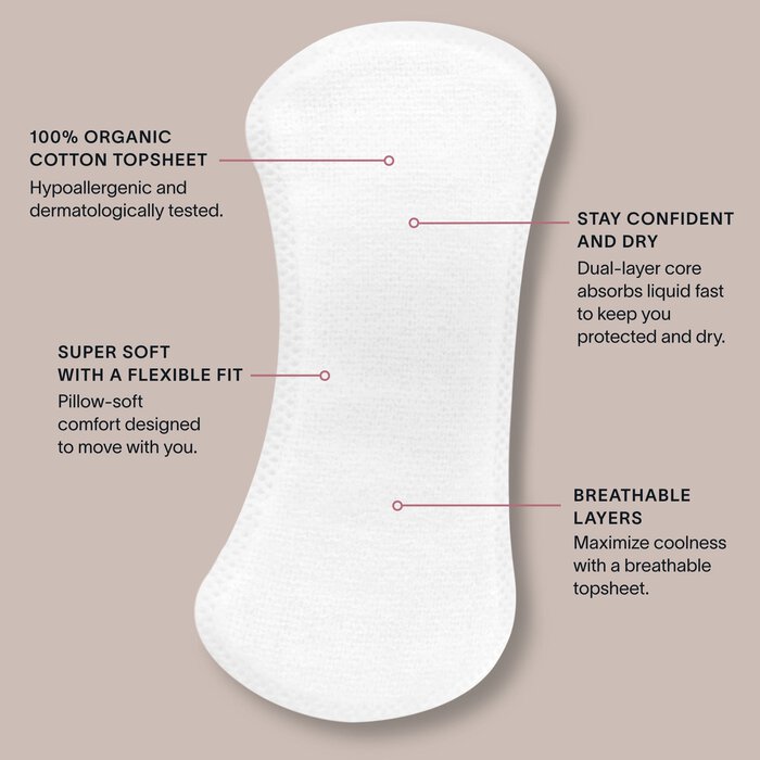 Cora Organic Cotton Ultra Thin Period Liners, 40 ct., , large