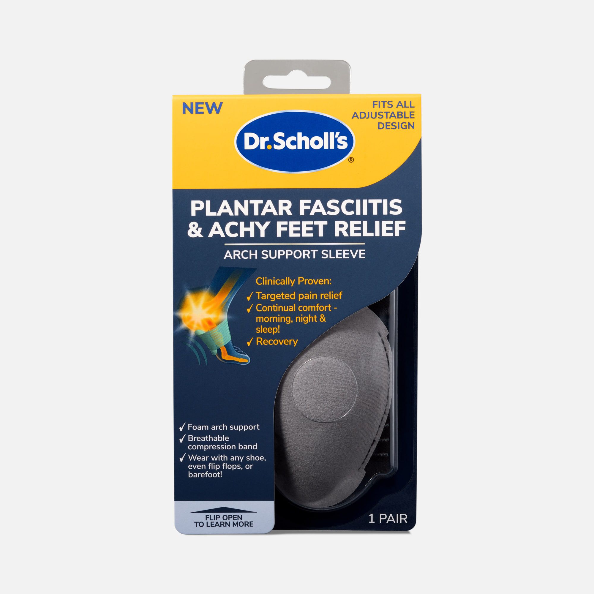 Dr. Scholl’s Plantar Fasciitis and Achy Feet Relief Arch Support Sleeve, One Pair, , large