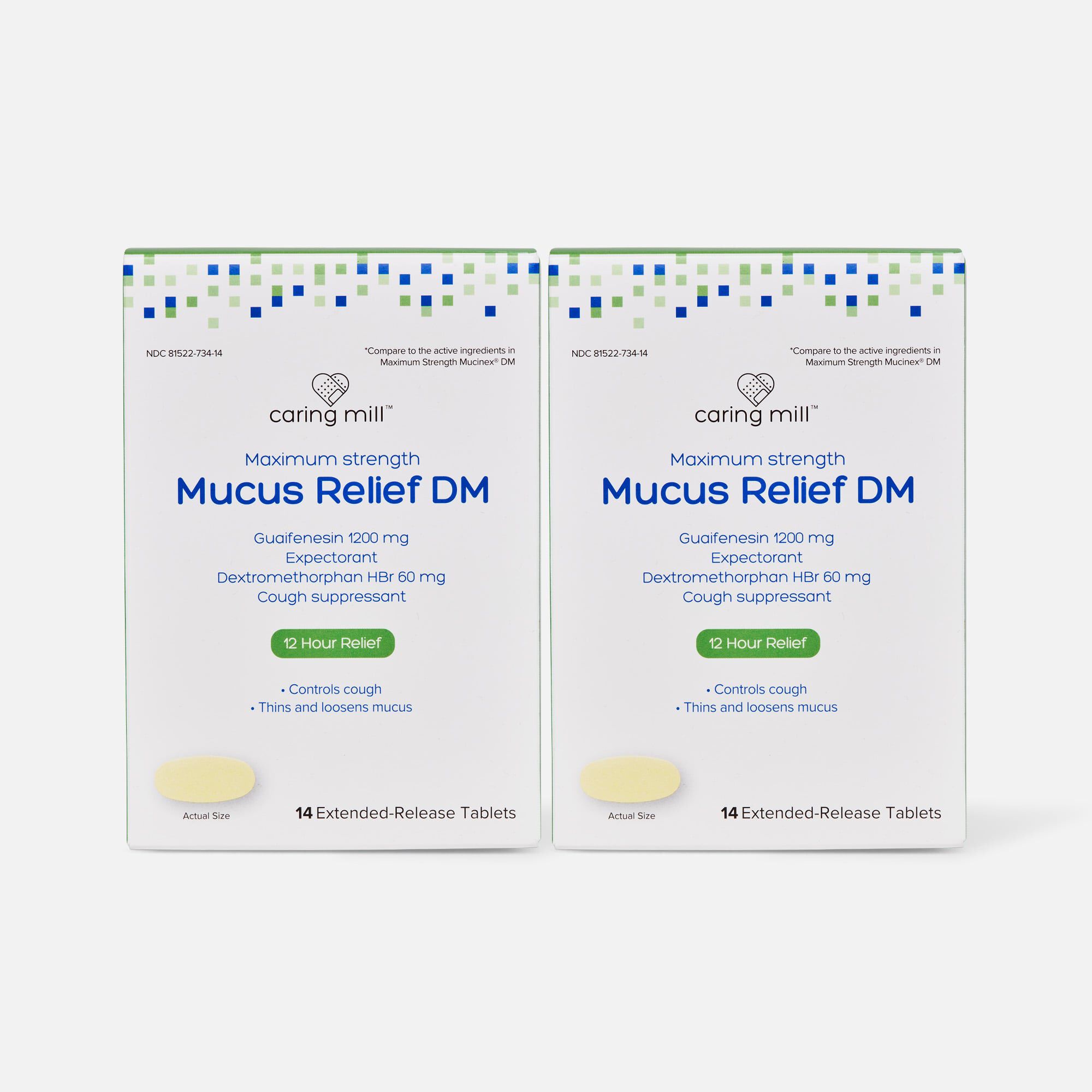 Caring Mill™ Maximum Strength Mucus-DM Extended-Release Tablets, 14 ct. (2-Pack), , large