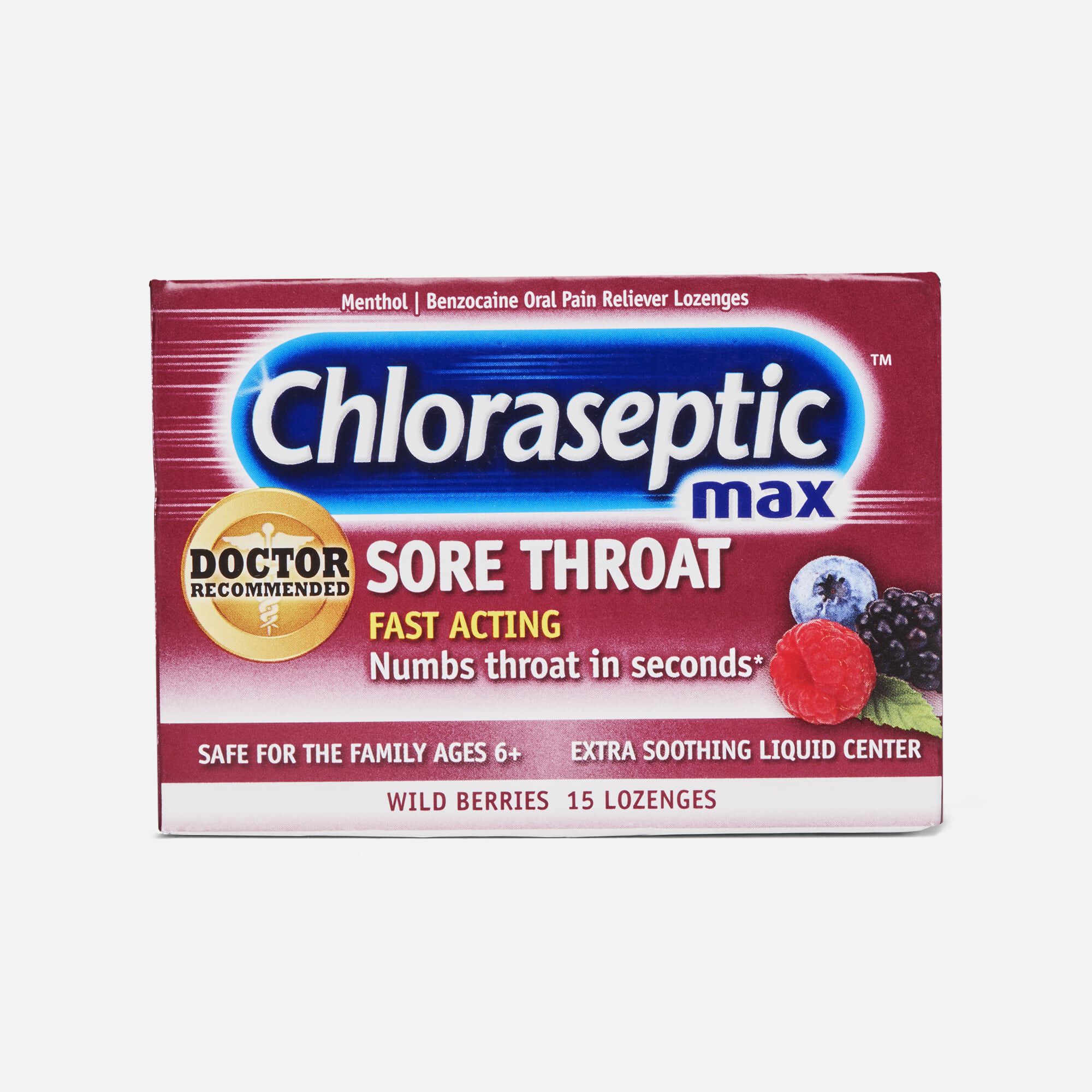 Chloraseptic Max, Wild Berries, Sore Throat Lozenges, 15 ct., , large