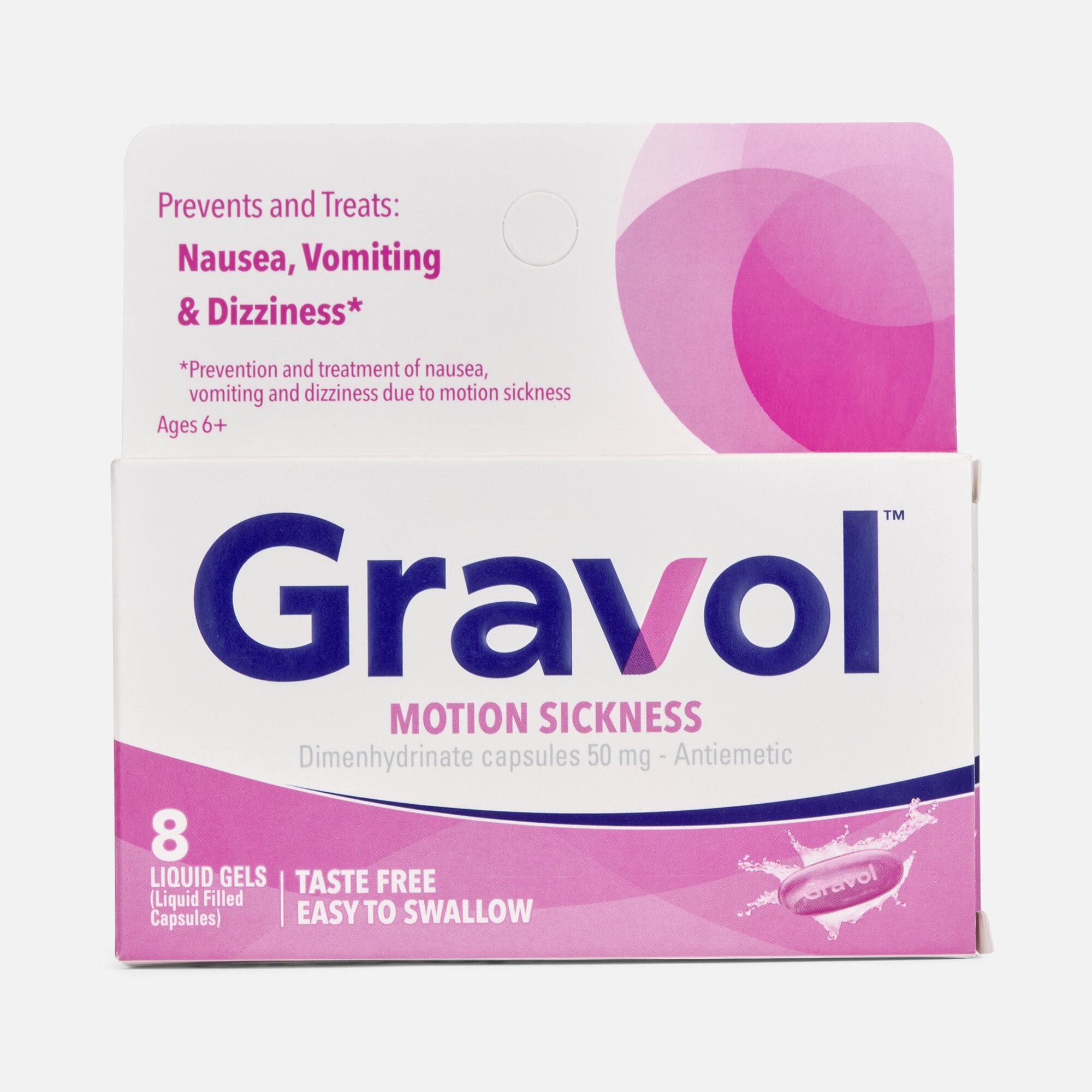 Gravol Motion Sickness Relief Liquid Gels, 8 ct., , large