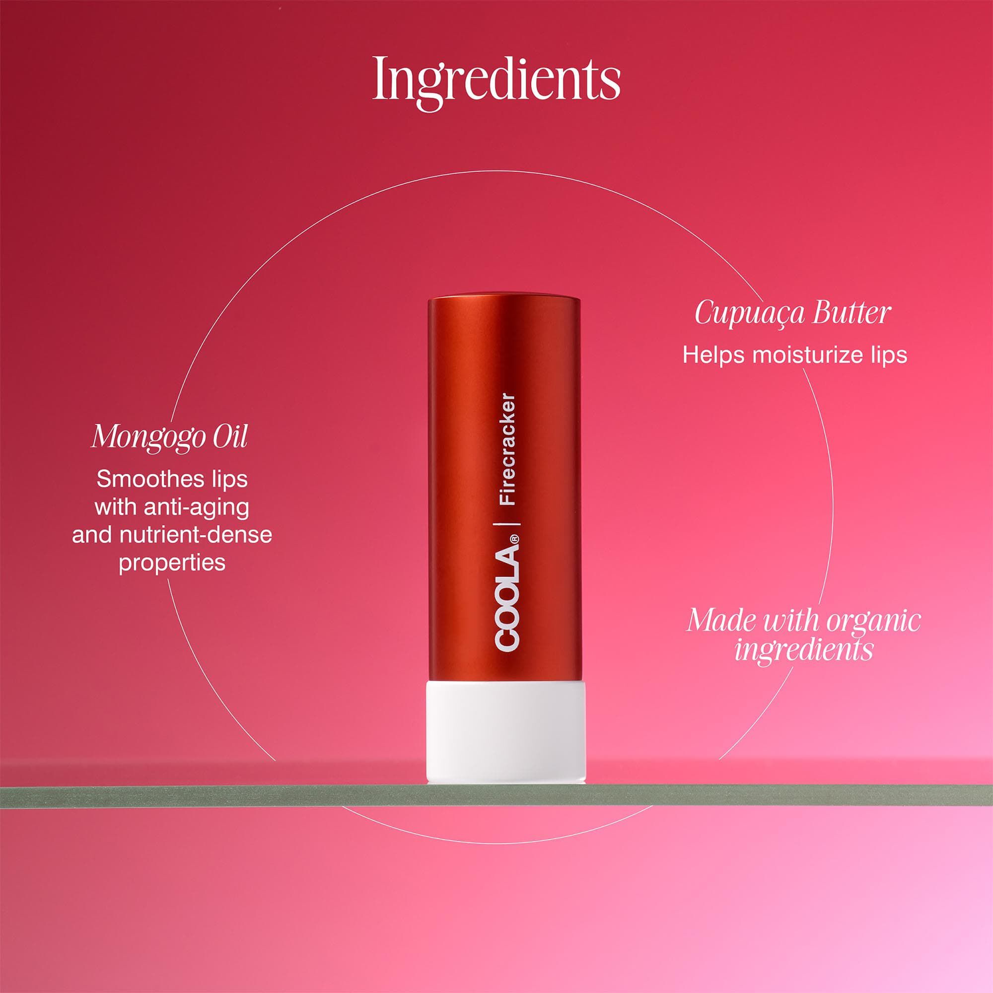 COOLA Mineral Liplux SPF 30 Lip Balm, .15 oz., Firecracker, large