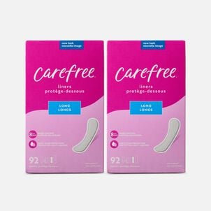 Carefree Acti-Fresh Long Pantiliners, Unscented, 92 ct. (2-Pack)