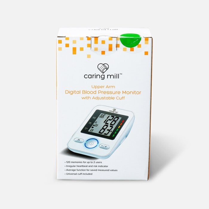 Caring Mill™ Upper Arm Digital Blood Pressure Monitor with Adjustable Cuff, , large