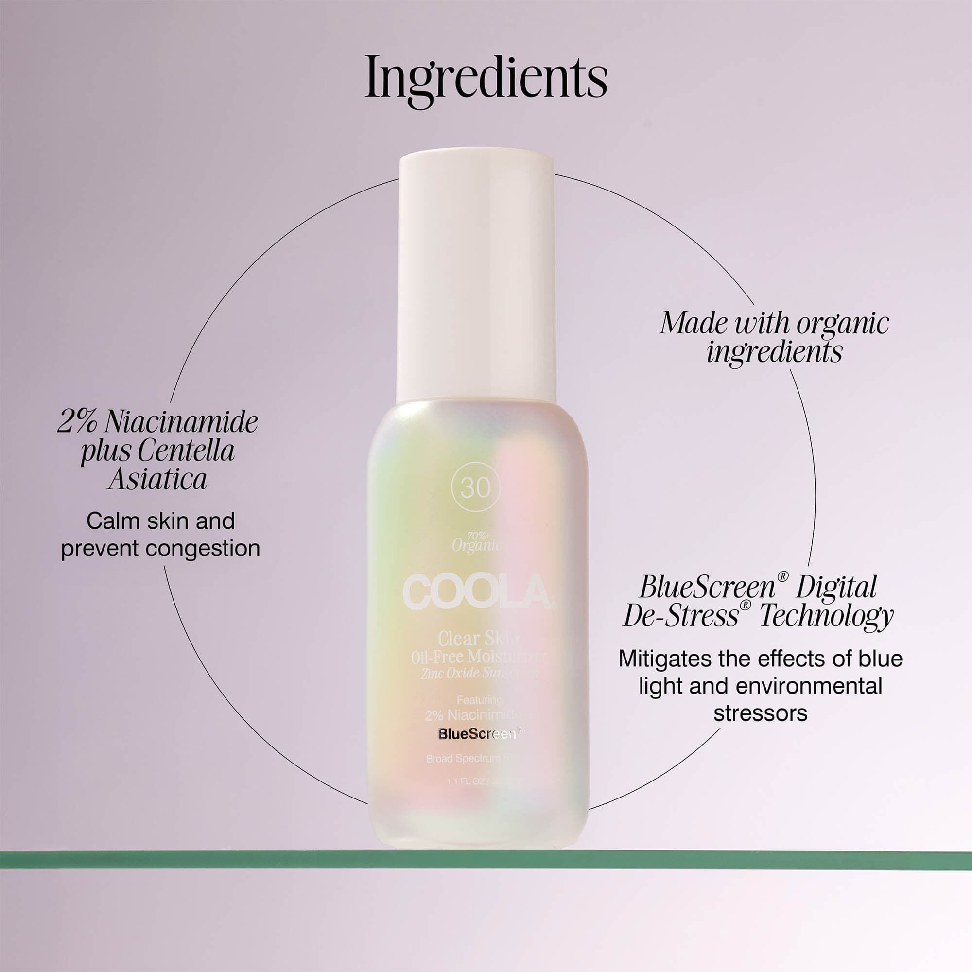 COOLA Clear Skin Oil-Free Moisturizer – SPF 30, 1.1 oz., , large