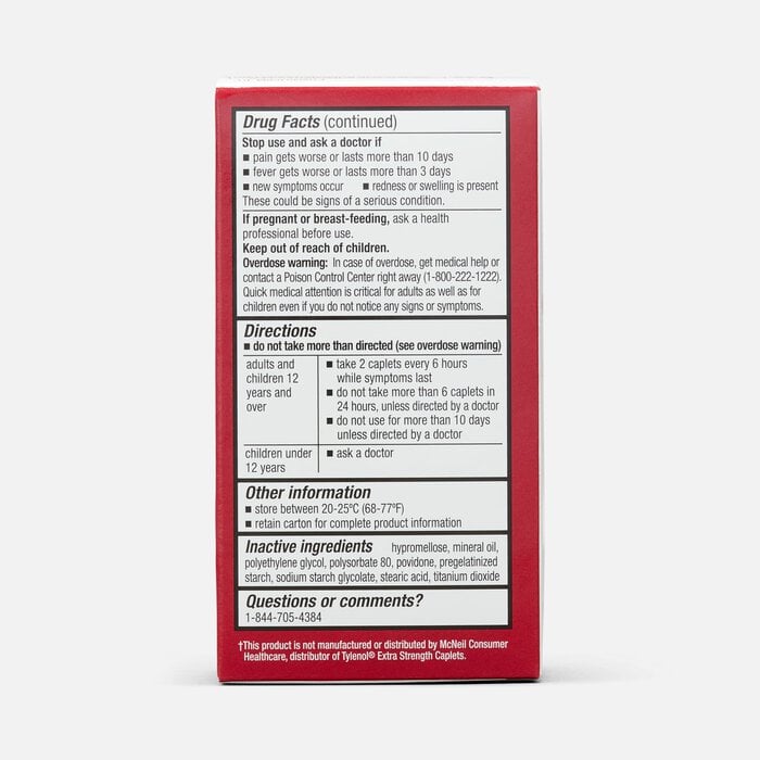 Caring Mill™ Acetaminophen Adult Pain Reliever/Fever Reducer Extra Strength Caplets, , large