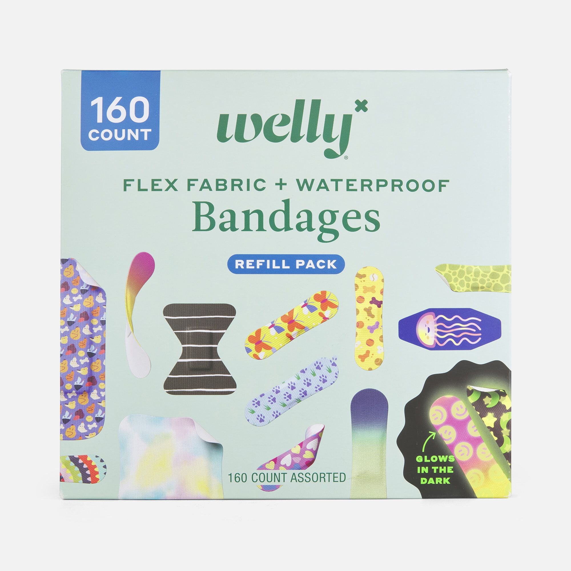 Welly Refill Pack- Flex Fabric & Waterproof Bandages, 160 ct., , large