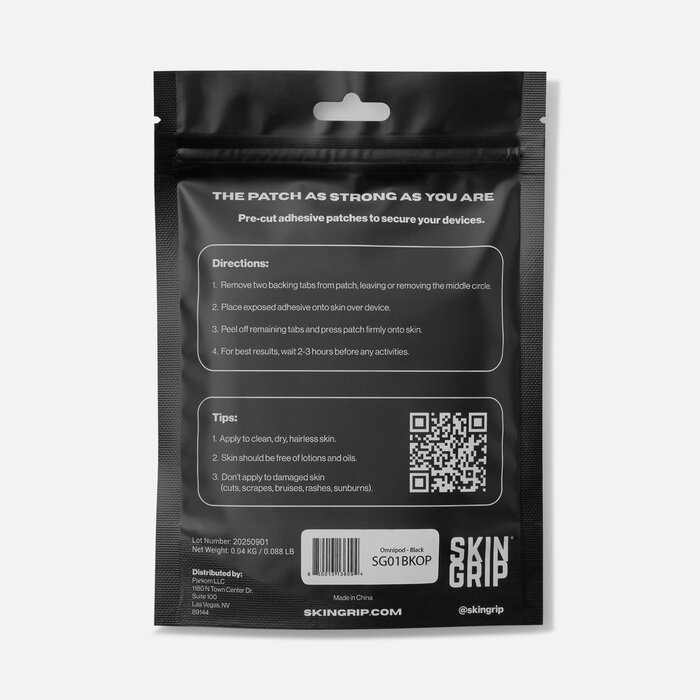 Skin Grip® Omnipod® Adhesive Patches, Black, 20 ct., , large
