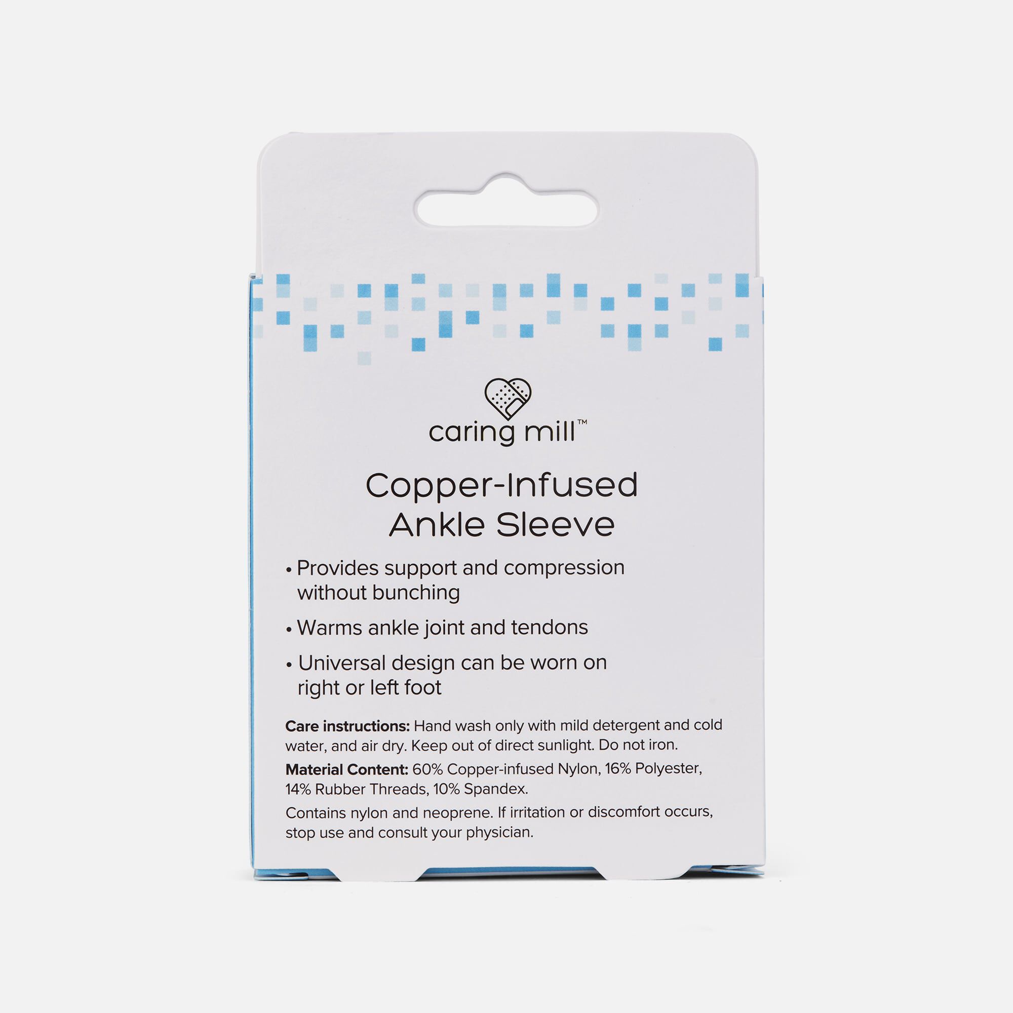 Caring Mill™ Copper-Infused Ankle Brace Compression Sleeve, , large